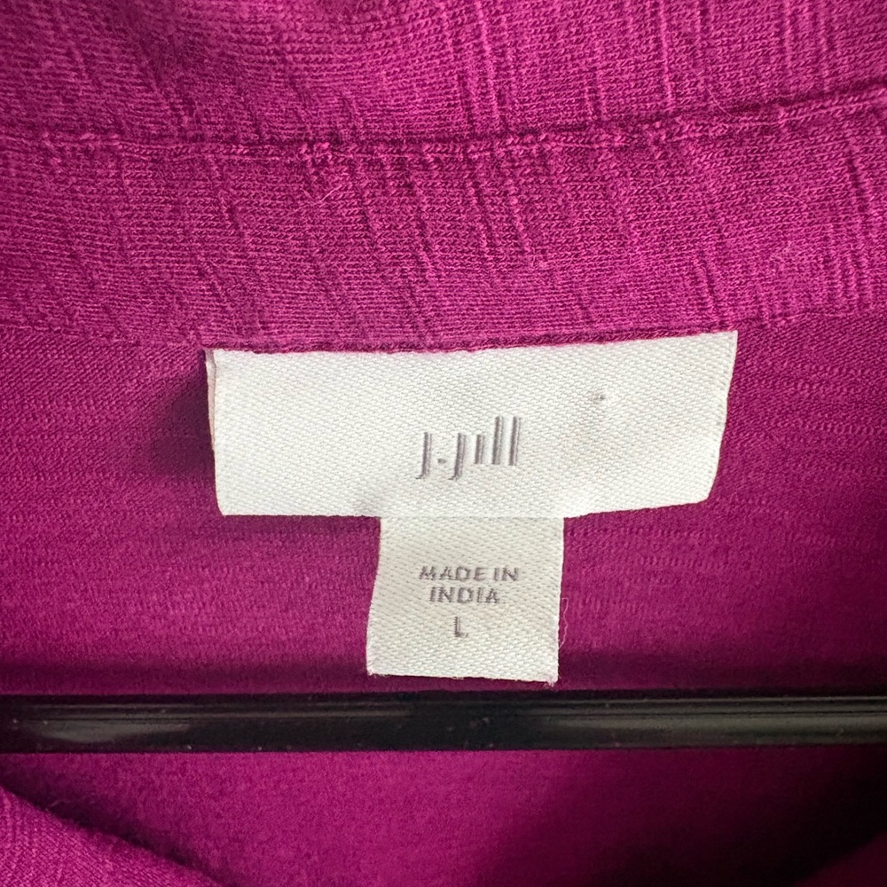 J. Jill Large Purple Tencel Shirt Dress Button Front Casual Midi Pockets Stretch - Picture 4 of 5